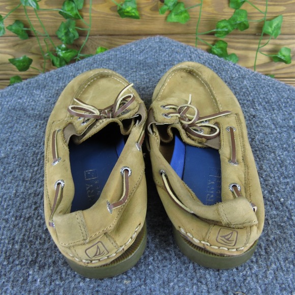 SPERRY Boat Shoe  Boys Y 4 Medium Athletic Brown Leather Slip On - Picture 4 of 7
